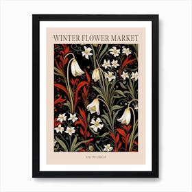 Snowdrop 4 Winter Flower Market Poster Art Print