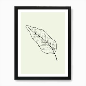 Leaf line art Art Print