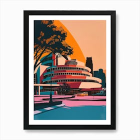 The Guggenheim Museum New York Colourful Silkscreen Illustration 2 Art Print