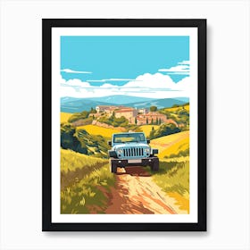 A Jeep Wrangler In The Tuscany Italy Illustration 2 Art Print