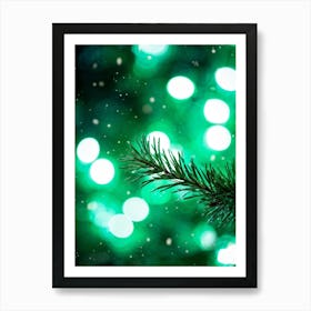 Decorative Spot Green Illumination Holiday Bright Snowflake Highlight Festive High Coloured (17) Art Print