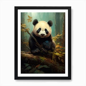 Panda Art In Art Nouveaut Style 2 Art Print