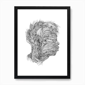 My Mind Linear Drawing Portrait Art Print