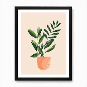 Zz Plant Minimalist Illustration 15 Art Print