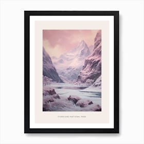 Dreamy Winter National Park Poster  Fiordland National Park New Zealand 1 Art Print