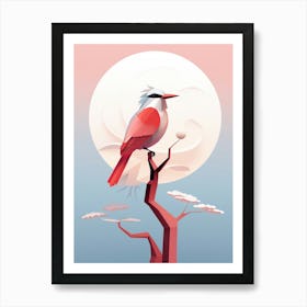 Minimalist Kingfisher 4 Illustration Art Print