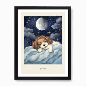 Baby Puppy 3 Sleeping In The Clouds Nursery Poster Art Print