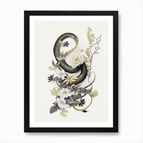 Western Hooknose Snake Gold And Black Art Print