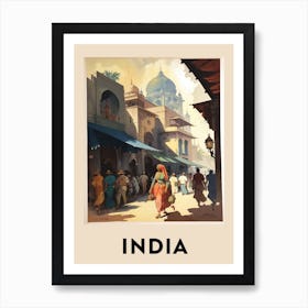 India Vintage Travel Poster Art Print