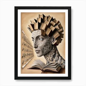 Book Head 1 Art Print