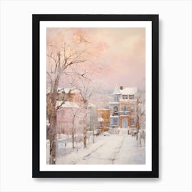 Dreamy Winter Painting Boston Usa 2 Art Print