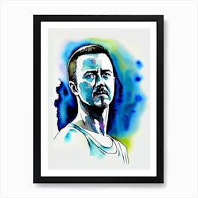 Edward Norton In American History X Watercolor 2 Art Print