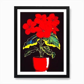 Poinsettia Flower Still Life 1 Pop Art  Art Print