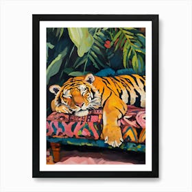 Tiger On Couch 8 Art Print