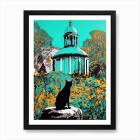 A Painting Of A Cat In Gothenburg Botanical Garden, Sweden In The Style Of Pop Art 03 Art Print