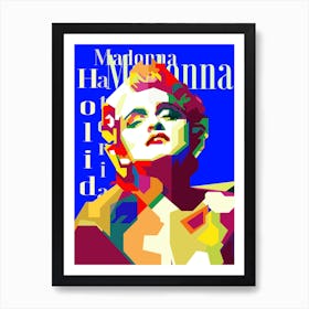 Madonna 80s Pop Singer Famous Pop Art WPAP Art Print