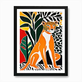 Leopard In The Jungle matisse style Art Print