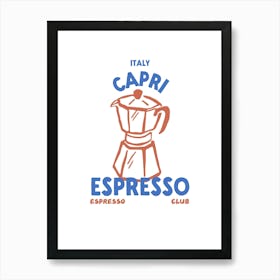 Espresso Club Capri Italy Coffee Art Print