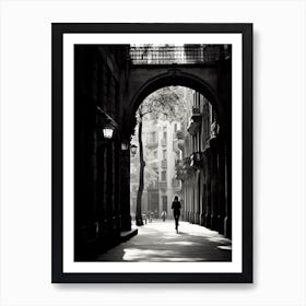 Barcelona, Spain, Black And White Analogue Photography 3 Art Print