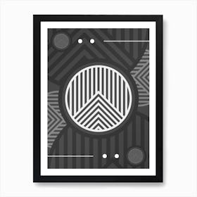Abstract Geometric Glyph Array in White and Gray n.0022 Art Print