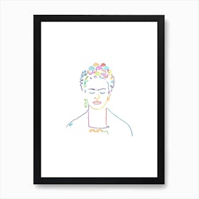 Frida Colors Line Art Print