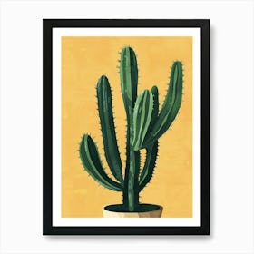 Pincushion Cactus Minimalist Abstract Illustration 1 Art Print