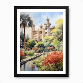 Tivoli Gardens Italy Watercolour 1 Art Print