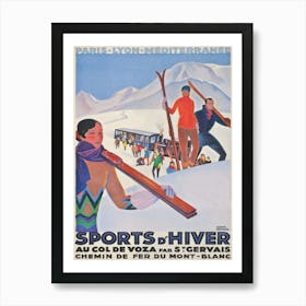 Sports D'Hiver France Vintage Ski Poster Art Print