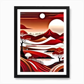 Red Landscape Art Print