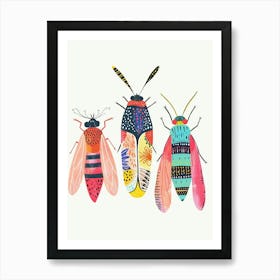 Colourful Insect Illustration Fly 8 Art Print