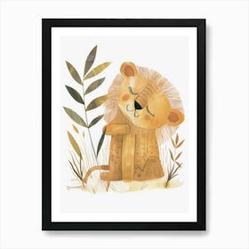 Charming Nursery Kids Animals Lion 3 Art Print