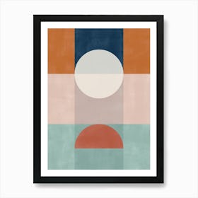 Geometric Terracotta Navy No.2 Art Print