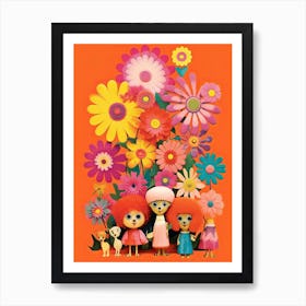 Flower Power Kitsch 7 Art Print