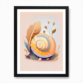 Garden Snail In Shaded Area Illustration Art Print