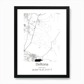 Deltona,United States Minimalist Map Art Print