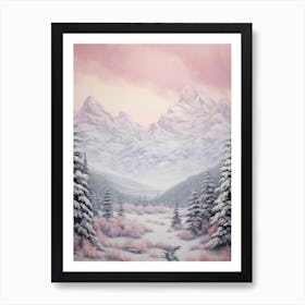 Dreamy Winter Painting Grand Teton National Park United States 4 Art Print
