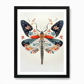 Colourful Insect Illustration Firefly 8 Art Print