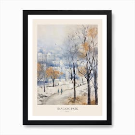 Winter City Park Poster Hangang Park Seoul 3 Art Print