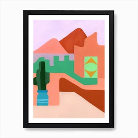 Geometric Moroccan Village Art Print