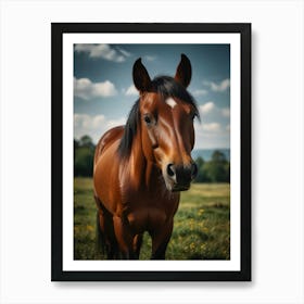 Horse With Mane shaineg Art Print