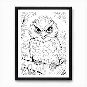 Line Art Jungle Animal Harpy Eagle 1 Art Print