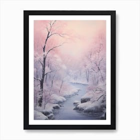 Dreamy Winter Painting Abisko National Park Sweden 2 Art Print