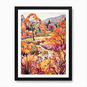 Autumn Gardens Painting Royal Tasmanian Botanical Gardens Australia Art Print