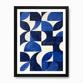 Abstract Blue And White Art Print