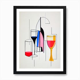 Godmother Picasso Line Drawing Cocktail Poster Art Print