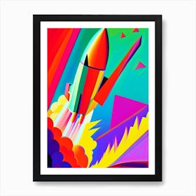 Rocket Abstract Modern Pop Space Art Print