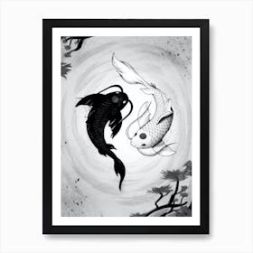 white and black 7 Art Print