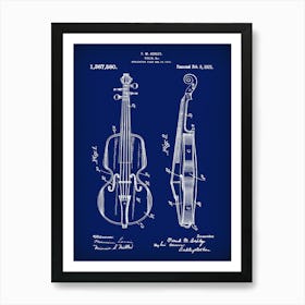 Violin Patent, was invented on 1921. Art Print
