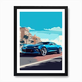 A Chevrolet Camaro In French Riviera Car Illustration 2 Art Print