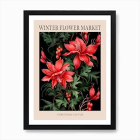 Christmas Cactus 1 Winter Flower Market Poster Art Print